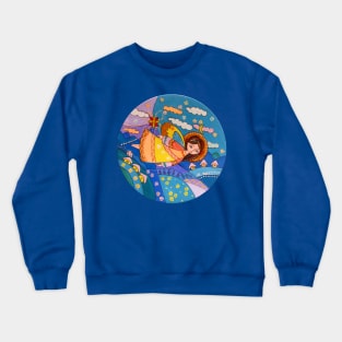 Angel flying above the mountains Crewneck Sweatshirt